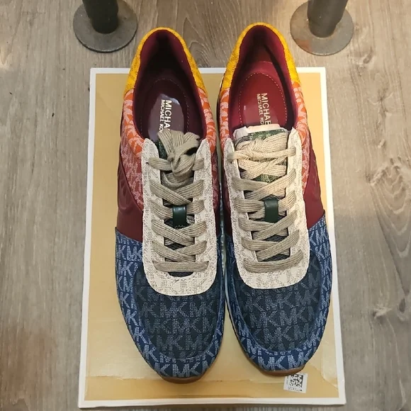 Michael Kors Blue and Red Patterned Sneakers - Picture 7 of 9